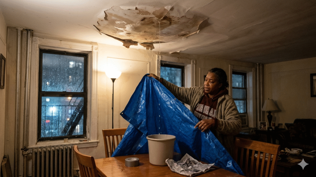 How to Stop a Ceiling Leak During a Bronx Nor’easter